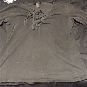 Black cross cross top